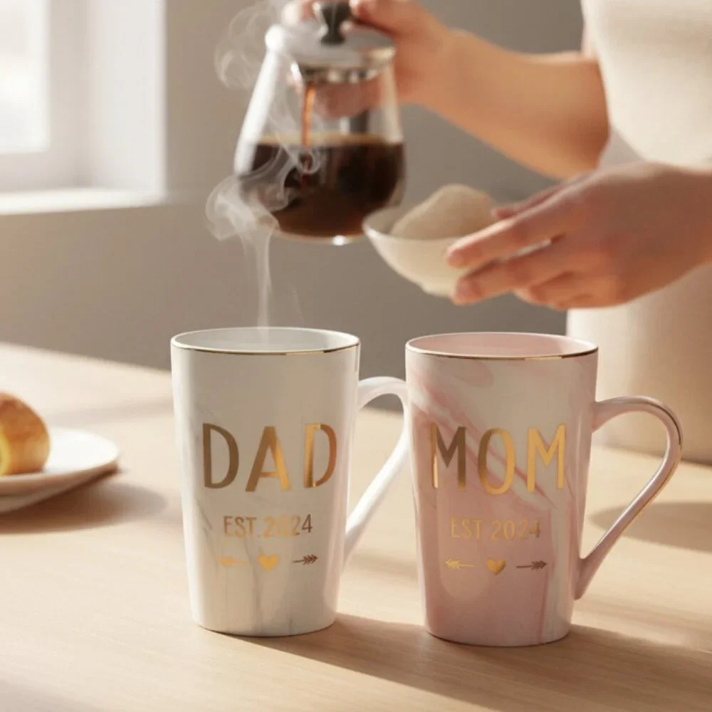 Mom & Dad Established 2024 Matching Mugs / Cups